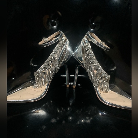 Blue by Betsey Johnson Maze Rhinestone heels Size 7 Glamorous Pinup /Burlesque - Picture 7 of 8